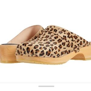 Swedish Hasbeens Swedish Husband (Leopard) Women's Clog Shoes Sz 40